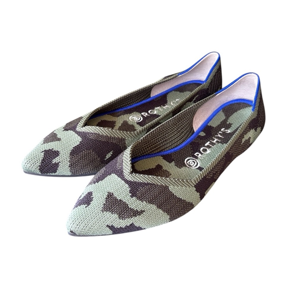 Rothy's The Point Green Camo‎ Slip On Flats Size 9.5